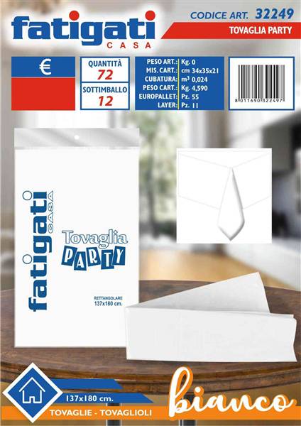 FATIGATI TOVAGLIA PARTY 137X180CM BIANCO 