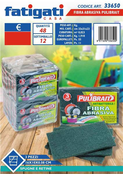 FATIGATI SPUGNA ABRASIVA 3PZ 16X10 