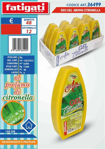 FATIGATI DEO GEL 150GR AROMA CITRONELLA 