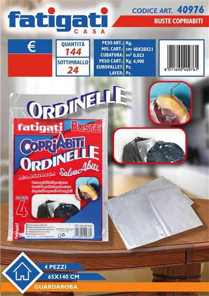 FATIGATI BUSTE COPRIABITI 65X140 4PZ 