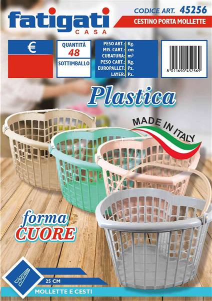 FATIGATI CESTINO P/MOLLETTE CUORE CM.25 