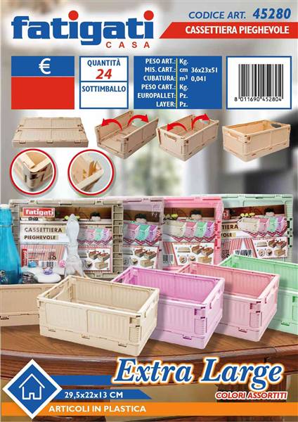 FATIGATI CASSETTIERA PLASTICA EXTRA PIEGHEVOLE