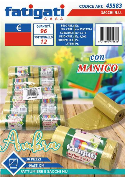 FATIGATI SACCHETTI C/MAN 30PZ 40X55 AMBR 