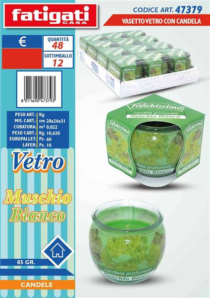 FATIGATI VASETTO VETRO C/CANDELA MUSCHIO 