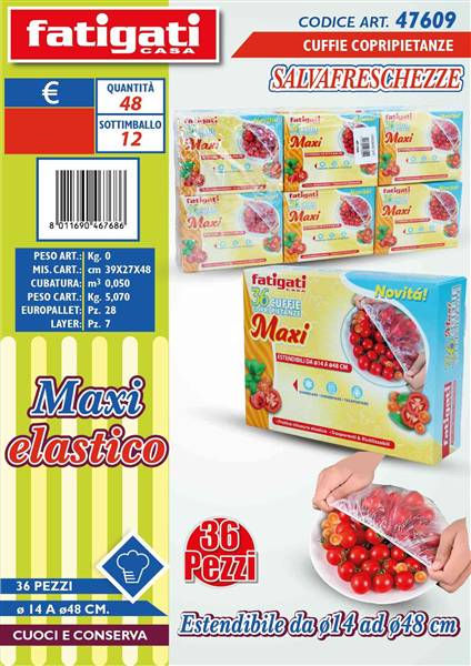 FATIGATI CUFFIE C/PIETANZE 48PZ C/ELASTI 