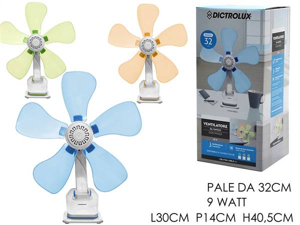 GT VENTILATORE DA SCRIVANIA 5PALE 9W 