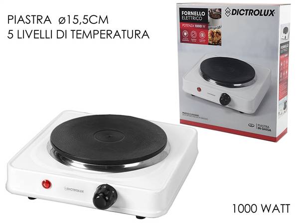 GT FORNELLO ELETTRICO 1000W C/TERMOSTAT 