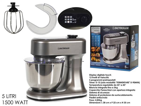 GT IMPASTATRICE DIGITALE 5LT DICTROLUX 1500W