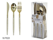 GT POSATE 18PZ ORO C/GLITTER 
