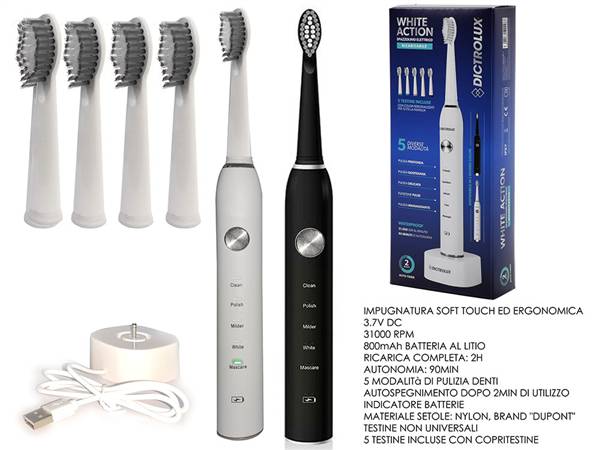 GT SPAZZOLINO DENTI 5IN1 DICTROLUX RICARIVABILE CON BASE COL.ASS.