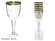 GT CALICI 6PZ 23CM TRASPARENTE E ORO 
