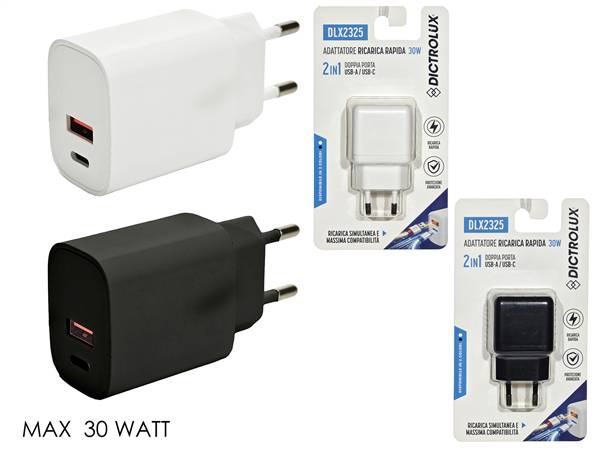 GT ADATTATORE USB+USB-C 30W 2ASS 