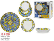 GT SERVIZIO PIATTI 18PZ FLOWERS IN PORCELLANA