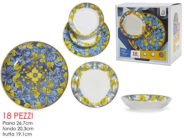 GT SERVIZIO PIATTI 18PZ FLOWERS IN PORCELLANA