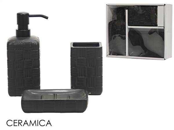 GT SET BAGNO 3PZ NERO MODELLO BOTTEGA 