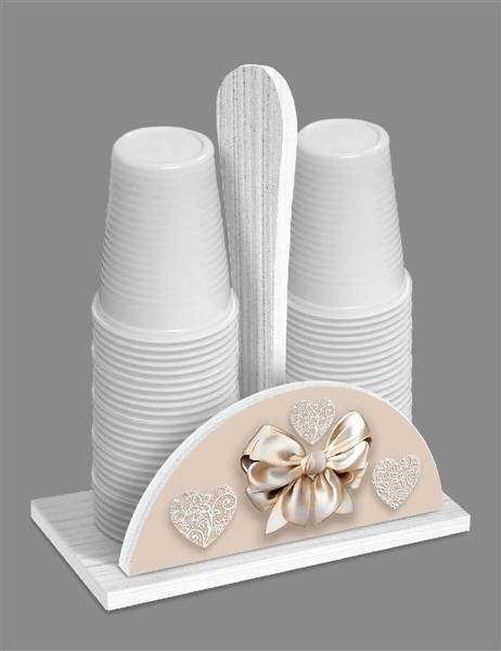 LUPIA PORTABICCHIERI WHITE FIOCCO BEIGE 