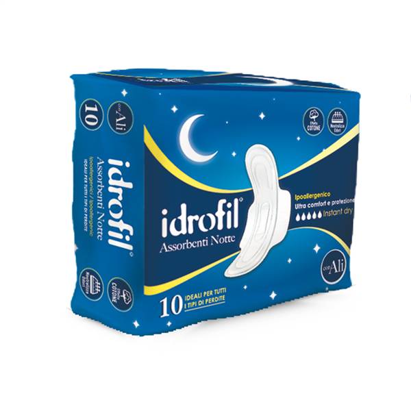 IDROFIL ASSORBENTI NOTTE CON ALI 10PZ 