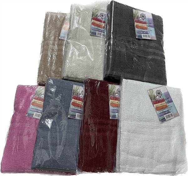 TR ASCIUGAMANO SET 3PZ BAGNO ASCIUGAMANO, OSPITE, TELO