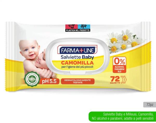 FARMALINE SALVIETTE 72PZ CAMOMILLA