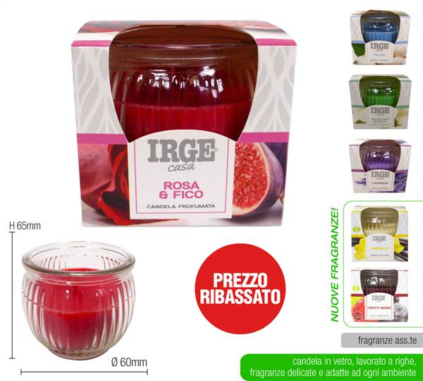 IRGE CANDELA VETRO A RIGHE 