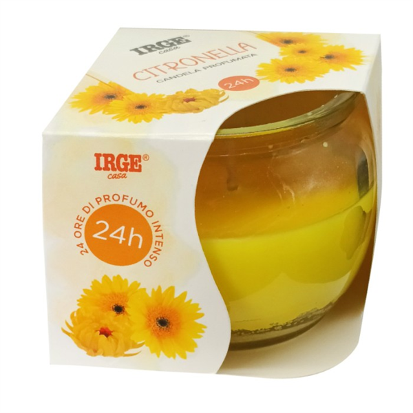 IRGE CANDELA CITRONELLA CON VETRO LISCIO 