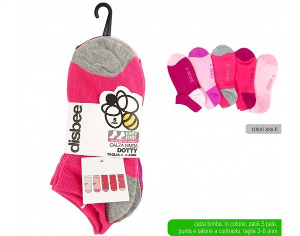 DISBEE CALZA BIMBA DOTTY 3-6 ANNI 5PZ 