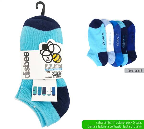 DISBEE CALZA BIMBO GAME 3-6 ANNI 5PZ 