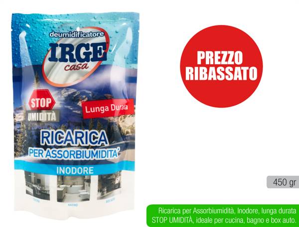 IRGE RICARICA DEUMIDIFICATORE 450GR INOD 