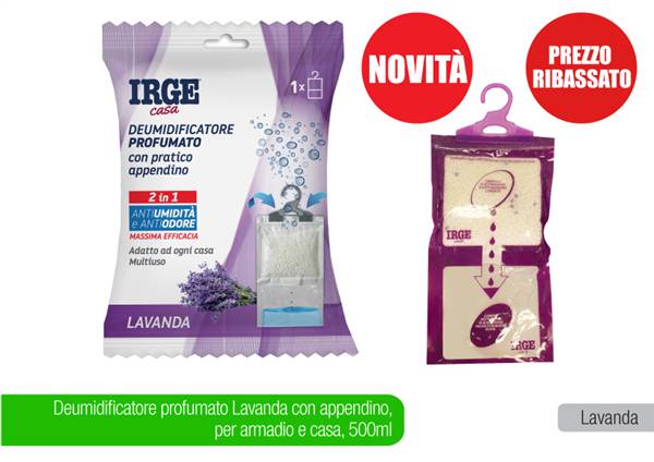 IRGE DEUMIDIFICATORE 500ML C/APPENDINO (LAVANDA)