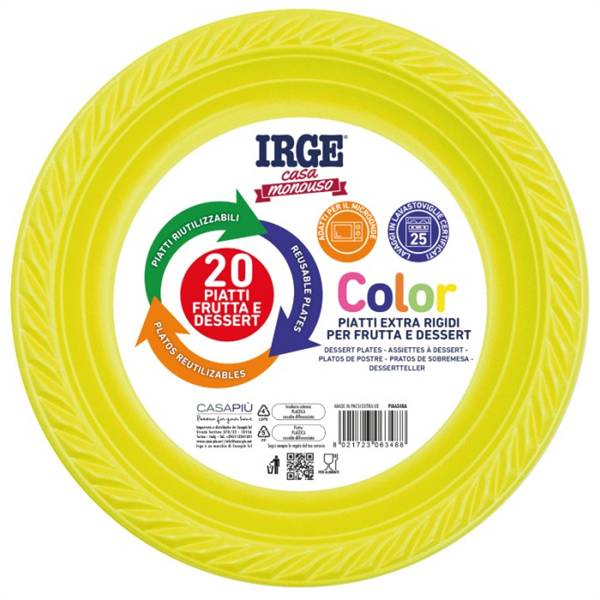 IRGE PIATTI DESSERT 20PZ GIALLO 