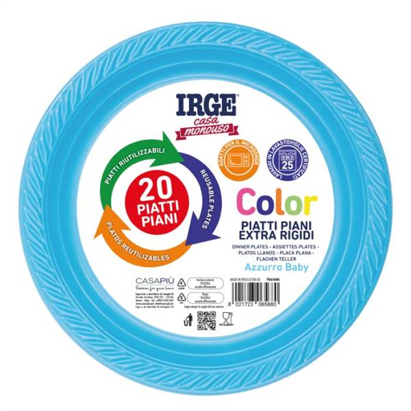 IRGE PIATTI PIANI 20PZ AZZURRO BABY 