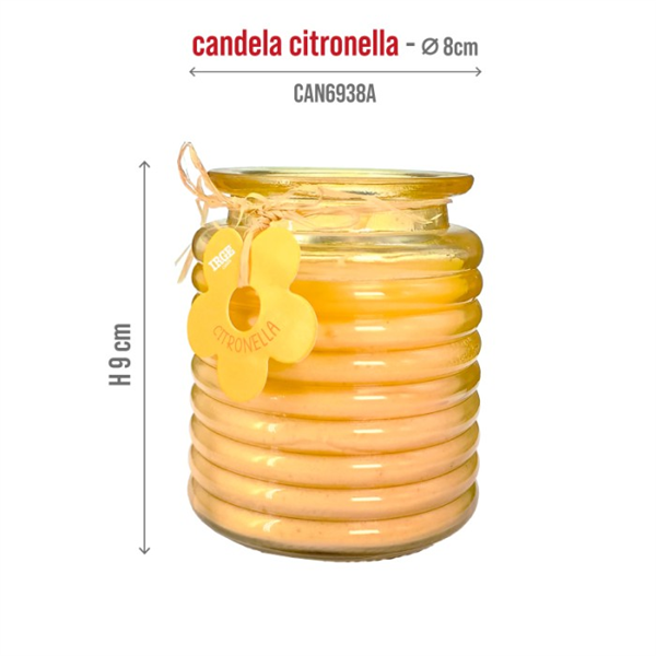 IRGE CANDELA CITRONELLA 110GR VETRO ONDA 