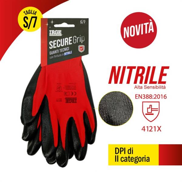 IRGE GUANTI TEC SECURE GRIP NITRILE S/7 