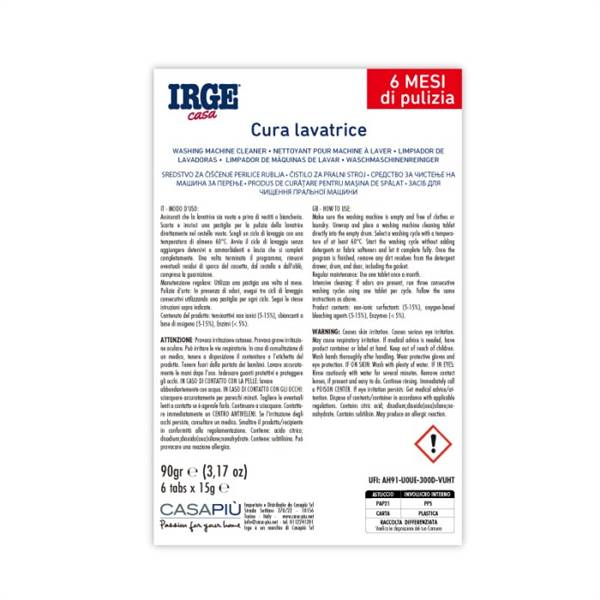 IRGE TABS PULIZIA LAVATRICE 6PZ 