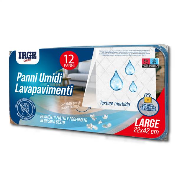 IRGE PANNI PAVIMENTI UMIDI 12PZ 22X42CM 
