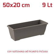 RECA VASO RETT. GAIA C/SOTT 50X20 GRIGIO 