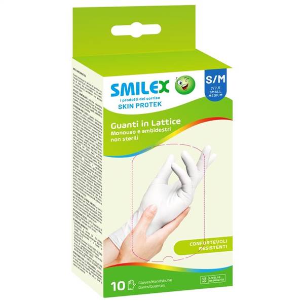 SMILEX GUANTI LATTICE TALCATI TGS/M 10PZ 