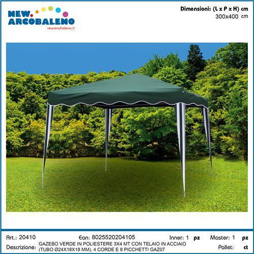 NEW GAZEBO VERDE 3X4MT 