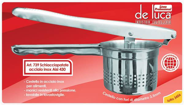 DE LUCA SCHIACCIAPATATE ACCIAIO INOX 