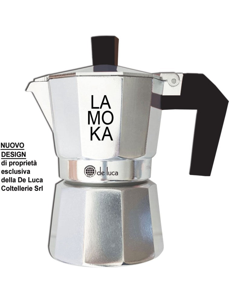 DE LUCA CAFFETTIERA ALLUMINIO 3TZ NERO M.CO NERO