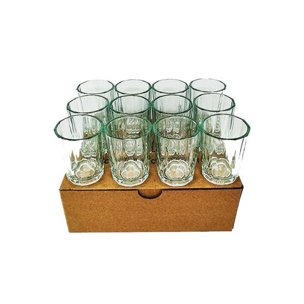 BICCHIERI VETRO 12PZ COSTOLATI 100ML 