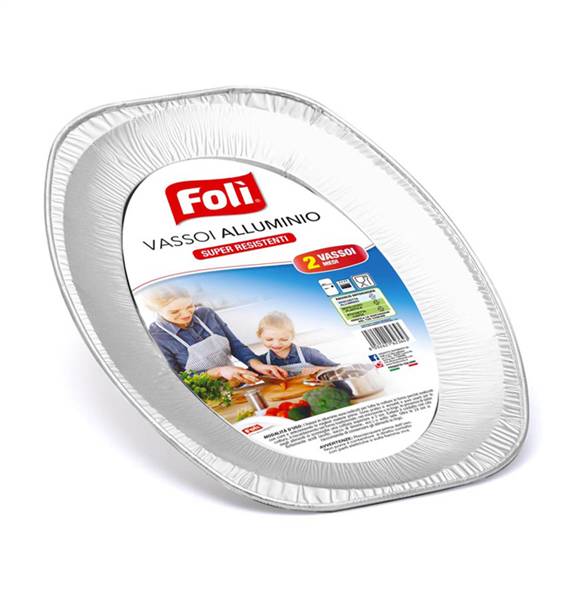 FOLI PACK VASSOIO ALLUMINIO MEDIO 2PZ 