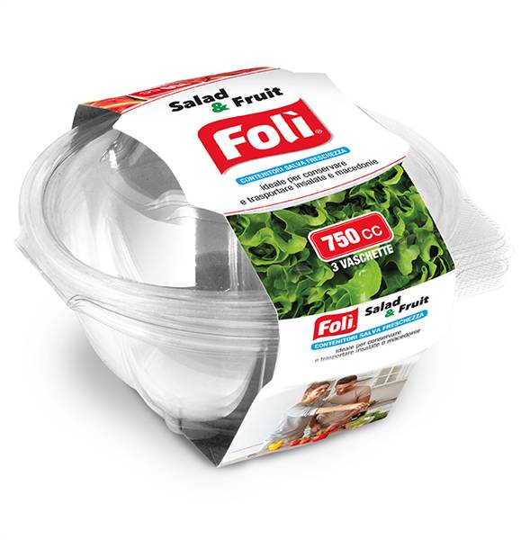 FOLI' PACK CONT SALVAFRESCHEZZA 750CC 3P SALAD E FRUIT