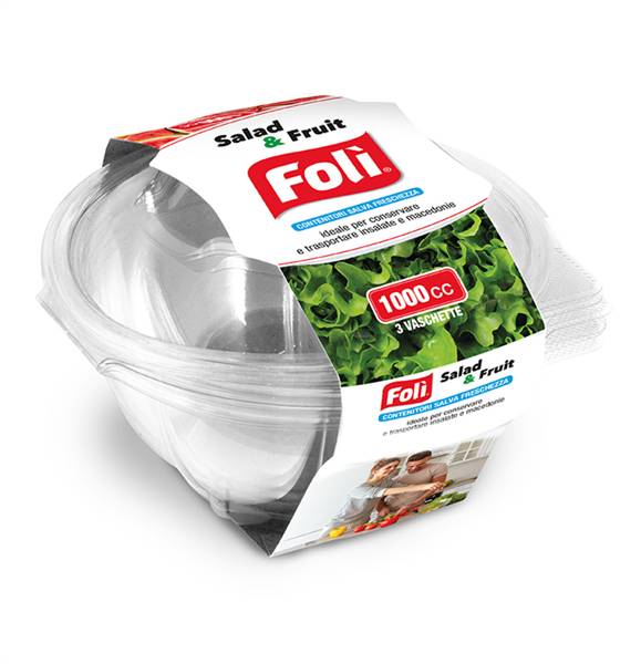 FOLI' PACK CONT SALVAFRESCHEZZA 1000CC 3 3PZ SALAD E FRUIT