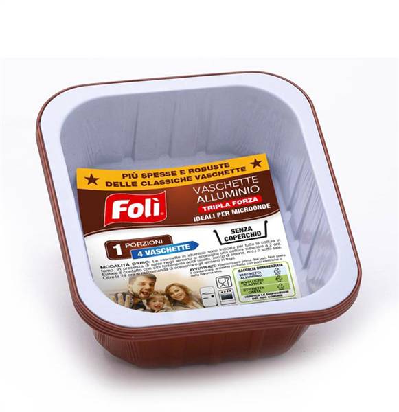 FOLI' CONT ALLUMINIO TERRACOTTE 1POR 4PZ 