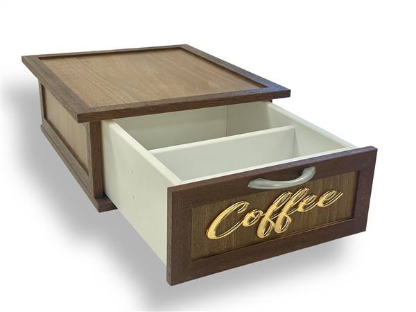 CREAZIONI PORTACIALDE LUX CAFFE' NOCE CON SCRITTA IN PLEXIGLASS