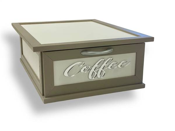 CREAZIONI PORTACIALDE LUX CAFFE TORTORA CON SCRITTA IN PLEXIGLASS