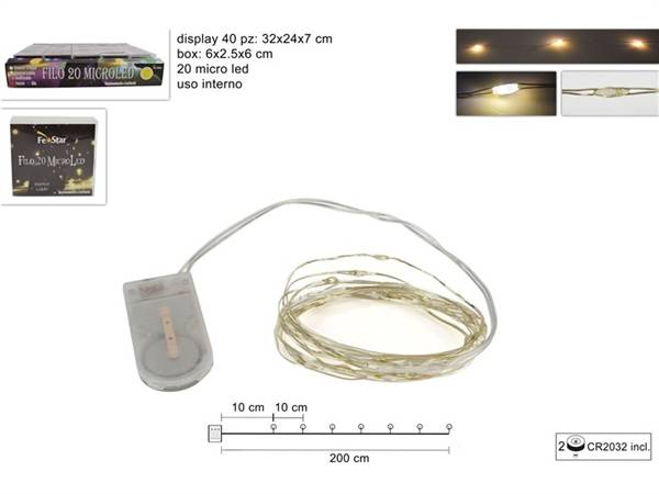 DUE ESSE FILO 20MICRO LED BIANCO CALDO 