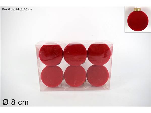 DUE ESSE PALLA 8CM BLOCCATE 6PZ ROSSA 
