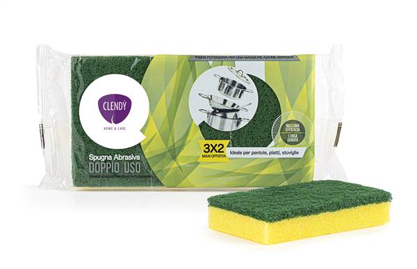 CLENDY SPUGNA ABRASIVA DOPPIO USO 3PZ 